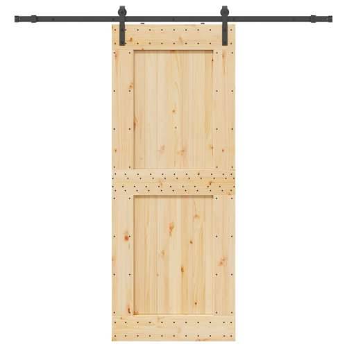 Klizna vrata s priborom za montažu 90 x 210 cm masivna borovina - 90 x 210 cm (213.5 cm) 1 Četvrtasto Cijena