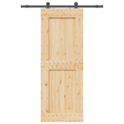 Klizna vrata s priborom za montažu 85 x 210 cm masivna borovina - 85 x 210 cm (152.5 cm) 1 Četvrtasto Cijena