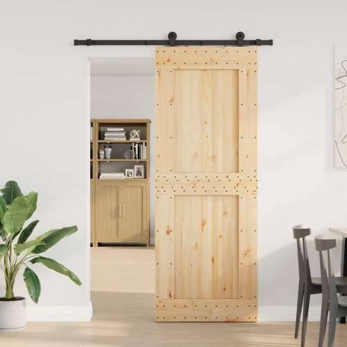 Klizna vrata s priborom za montažu 85 x 210 cm masivna borovina - 85 x 210 cm (152.5 cm) 1 Četvrtasto Cijena