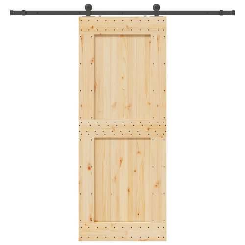 Klizna vrata s priborom za montažu 90 x 210 cm masivna borovina - 90 x 210 cm (213.5 cm) 1 Četvrtasto Cijena