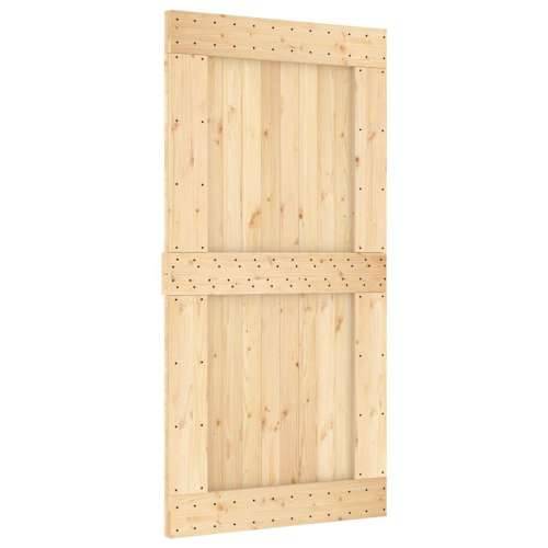 Klizna vrata s priborom za montažu 100x210 cm masivna borovina - 100 x 210 cm (213.5 cm) 1 Četvrtasto Cijena
