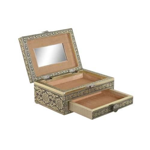 Kutija za nakit Home ESPRIT Bijela Šampanjac Drvo Aluminij 17,5 x 12,5 x 8,5 cm Cijena