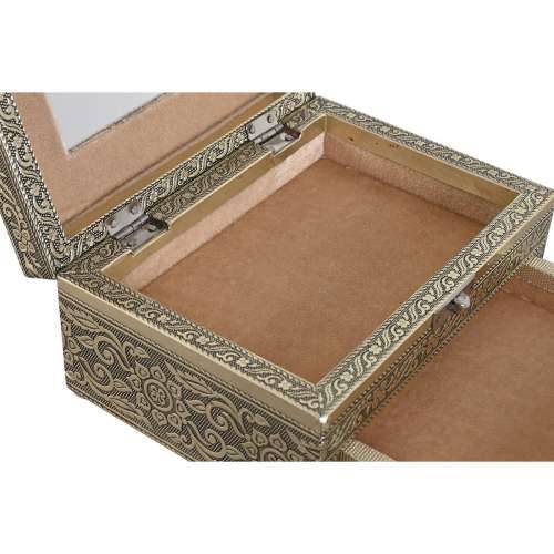 Kutija za nakit Home ESPRIT Bijela Šampanjac Drvo Aluminij 17,5 x 12,5 x 8,5 cm Cijena