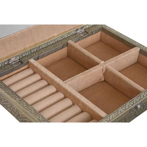 Kutija za nakit Home ESPRIT Bijela Šampanjac Drvo Aluminij 27,5 x 20 x 5,4 cm Cijena