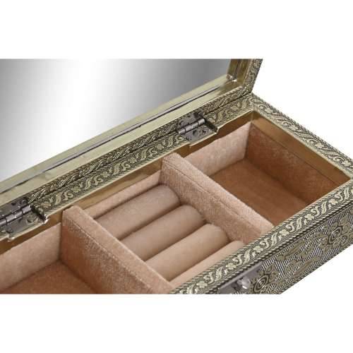 Kutija za nakit Home ESPRIT Bijela Šampanjac Drvo Aluminij 22,5 x 10 x 6,5 cm Cijena