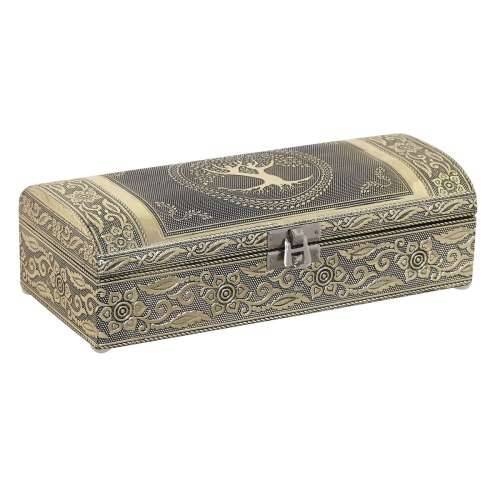 Kutija za nakit Home ESPRIT Bijela Šampanjac Drvo Aluminij 22,5 x 10 x 6,5 cm Cijena