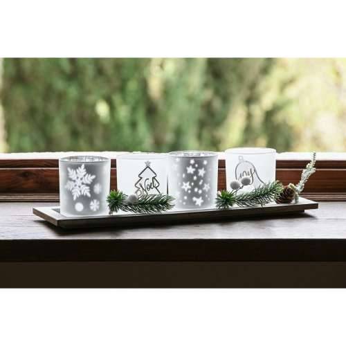 Božićni Svijećnjak Home ESPRIT Bijela Crvena 40 X 9 X 13,5 cm (5 Dijelovi) (2 kom.) Cijena