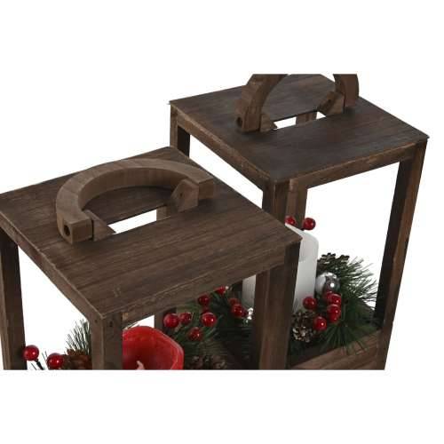 Laternas stends Home ESPRIT Bijela Smeđa Crvena Drvo 16 x 16 x 26 cm (2 kom.) Cijena