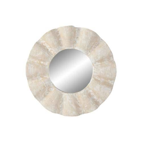 Zidno ogledalo Home ESPRIT Bijela Decapé rezbareno 76 x 7 x 76 cm Cijena