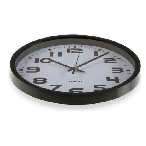 Zidni sat Versa Crna Plastika 3,8 x 25 x 25 cm Cijena