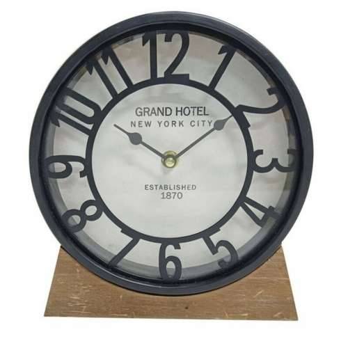 Galda pulkstenis Versa Crna Drvo MDF (20 x 20 x 6 cm) (Ø 20 cm) Cijena