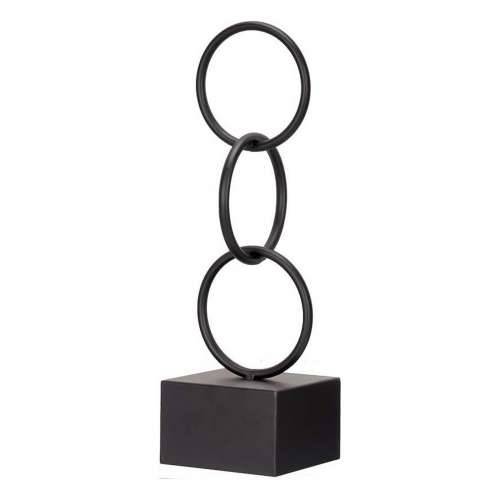 Ukrasna figura Obruči Crna Metal (12,5 x 40,5 x 12,5 cm) Cijena