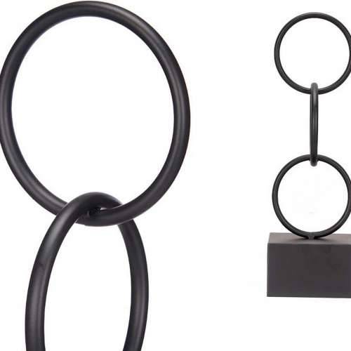 Ukrasna figura Obruči Crna Metal (12,5 x 40,5 x 12,5 cm) Cijena
