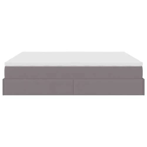 Otomanski okvir kreveta s madracima sivi 200x200cm umjetna koža - Siva 200 x 200 cm Cijena