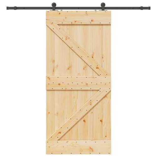 Klizna vrata s priborom za montažu 100x210 cm masivna borovina - 100 x 210 cm (213.5 cm) 1 Trokutasti Cijena