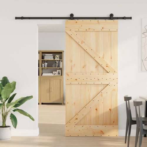 Klizna vrata s priborom za montažu 100x210 cm masivna borovina - 100 x 210 cm (213.5 cm) 1 Trokutasti Cijena