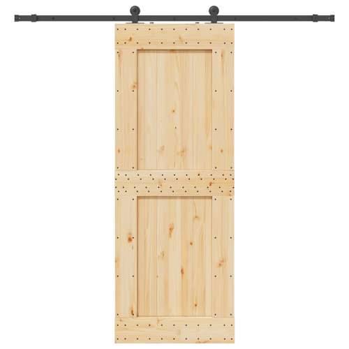 Klizna vrata s priborom za montažu 85 x 210 cm masivna borovina - 85 x 210 cm (213.5 cm) 1 Četvrtasto Cijena