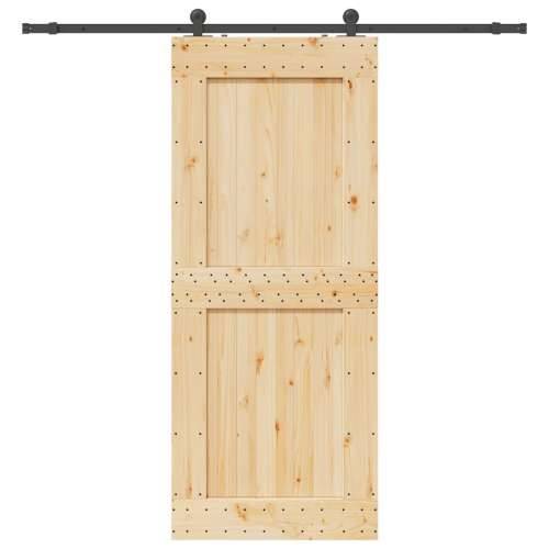 Klizna vrata s priborom za montažu 95 x 210 cm masivna borovina - 95 x 210 cm (213.5 cm) 1 Četvrtasto Cijena