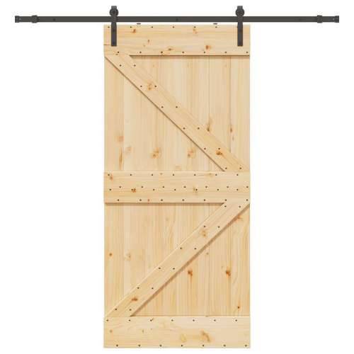 Klizna vrata s priborom za montažu 100x210 cm masivna borovina - 100 x 210 cm (213.5 cm) 1 Trokutasti Cijena