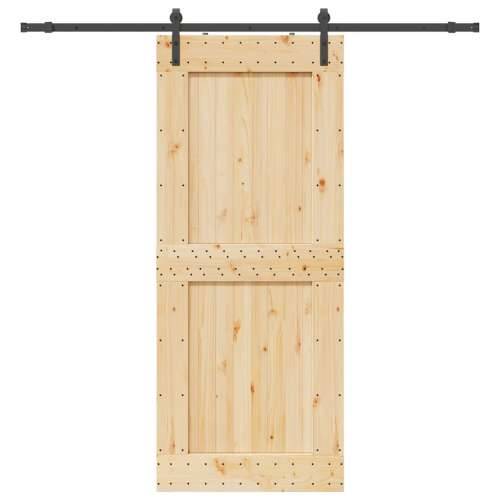 Klizna vrata s priborom za montažu 95 x 210 cm masivna borovina - 95 x 210 cm (213.5 cm) 1 Četvrtasto Cijena