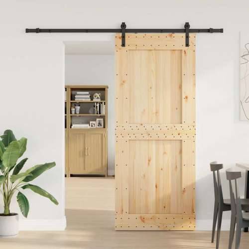 Klizna vrata s priborom za montažu 95 x 210 cm masivna borovina - 95 x 210 cm (213.5 cm) 1 Četvrtasto Cijena