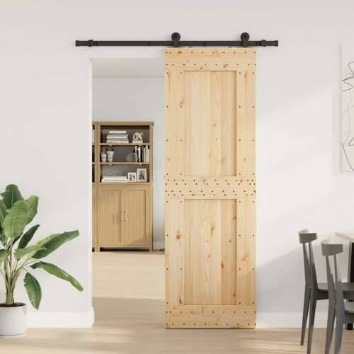 Klizna vrata s priborom za montažu 70 x 210 cm masivna borovina - 70 x 210 cm (152.5 cm) 1 Četvrtasto Cijena
