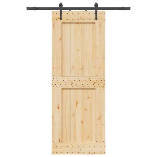 Klizna vrata s priborom za montažu 85 x 210 cm masivna borovina - 85 x 210 cm (152.5 cm) 1 Četvrtasto Cijena