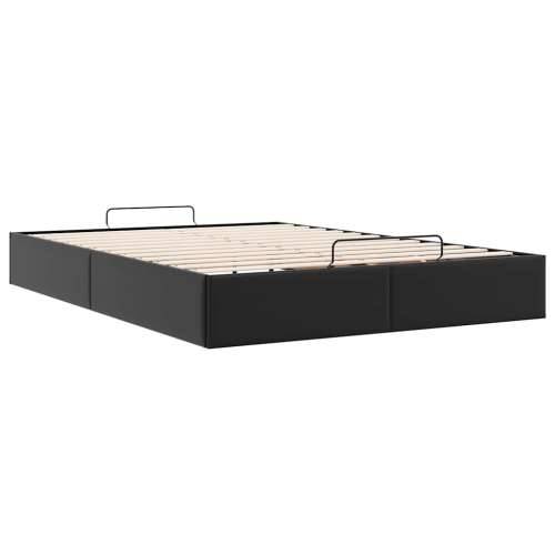 Otomanski okvir kreveta bez madraca crni 140x190cm umjetne kože - Crna 140 x 190 cm Cijena