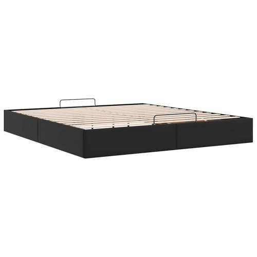 Otomanski okvir kreveta bez madraca crni 160x200cm umjetne kože - Crna 160 x 200 cm Cijena