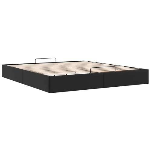 Otomanski okvir kreveta bez madraca crni 180x200cm umjetne kože - Crna 180 x 200 cm Cijena