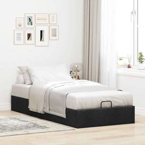 Otomanski okvir kreveta bez madraca crni 90x190 cm od tkanine - Crna 90 x 190 cm Cijena