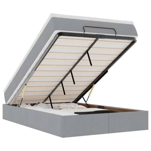 Otomanski krevet s madracem svjetlosivi 120x190 cm tkanine - Svjetlosiva 120 x 190 Cijena