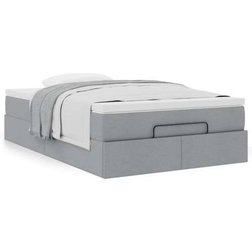 Otomanski krevet s madracem svjetlosivi 120x190 cm tkanine - Svjetlosiva 120 x 190 Cijena