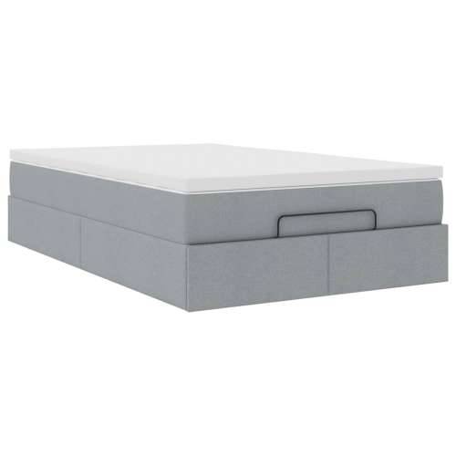 Otomanski krevet s madracem svjetlosivi 120x190 cm tkanine - Svjetlosiva 120 x 190 Cijena