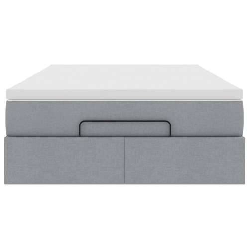Otomanski krevet s madracem svjetlosivi 120x190 cm tkanine - Svjetlosiva 120 x 190 Cijena