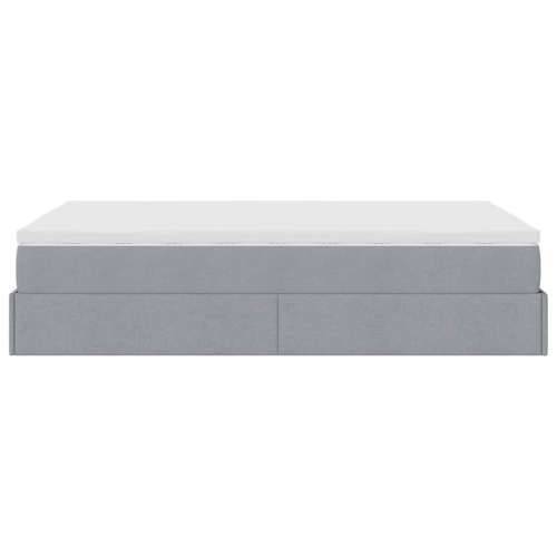 Otomanski krevet s madracem svjetlosivi 120x190 cm tkanine - Svjetlosiva 120 x 190 Cijena