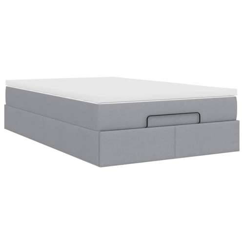 Otomanski krevet s madracem svjetlosivi 120x190 cm tkanine - Svjetlosiva 120 x 190 Cijena