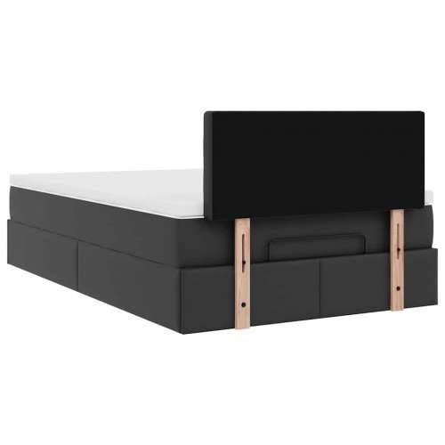 Otomanski okvir kreveta s madracem crni 120x190cm umjetna koža - Crna 120 x 190 cm Cijena