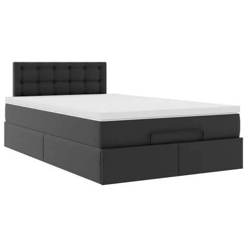 Otomanski krevet s madracima i LED crni 120x190cm umjetna koža - Crna 120 x 190 cm Cijena