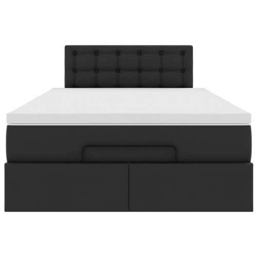Otomanski krevet s madracima i LED crni 120x190cm umjetna koža - Crna 120 x 190 cm Cijena
