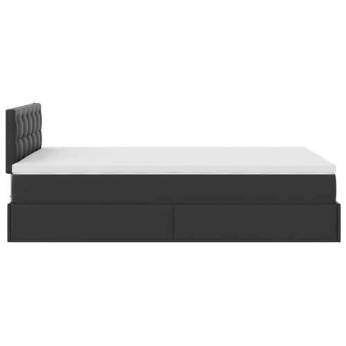 Otomanski krevet s madracima i LED crni 120x190cm umjetna koža - Crna 120 x 190 cm Cijena