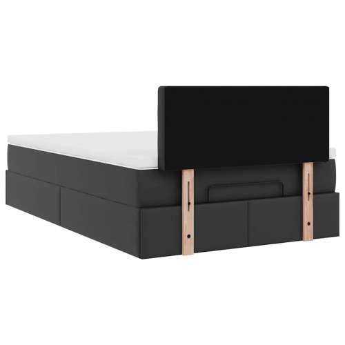 Otomanski krevet s madracima i LED crni 120x190cm umjetna koža - Crna 120 x 190 cm Cijena