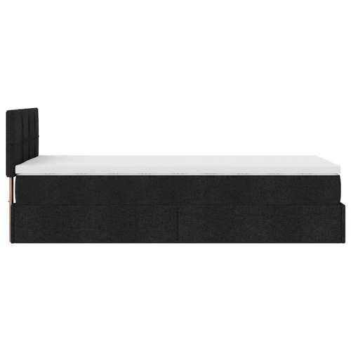 Otomanski krevet s madracem i LED crna 80x200cm tkanina - Crna 80 x 200 cm Blok s kvadratima Cijena