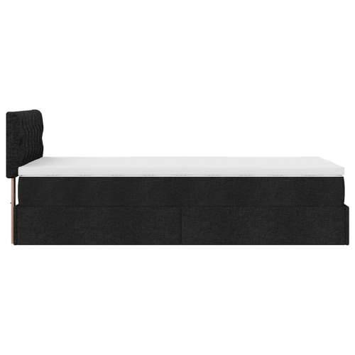 Otomanski krevet s madracem i LED crna 80x200cm tkanina - Crna 80 x 200 cm Dizajn s gumbima Cijena
