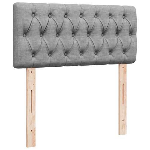 Otomanski krevet s madracem&LED svijetlosivi 90x200 cm tkanine - Svjetlosiva 90 x 200 cm Dizajn s gumbima Cijena