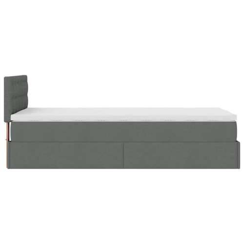 Otomanski krevet s madracem i LED tamnosivi 80x200cm tkanina - Tamno siva 80 x 200 cm gumbi Cijena