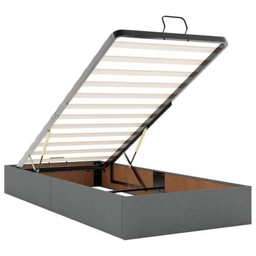 Otomanski krevet s madracem i LED tamnosivi 80x200cm tkanina - Tamno siva 80 x 200 cm gumbi Cijena