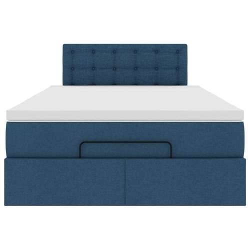 Otomanski krevet s madracem i LED plavi 120x200 cm tkanine - Plava 120 x 200 cm gumbi Cijena