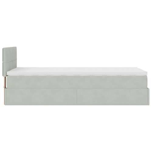 Okvir kreveta s madraca svijetlosivi 90x200cm baršunasti - Svjetlosiva 90 x 200 cm Blok s kvadratima Cijena