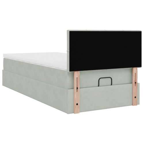 Okvir kreveta s madraca svijetlosivi 90x200cm baršunasti - Svjetlosiva 90 x 200 cm Blok s kvadratima Cijena